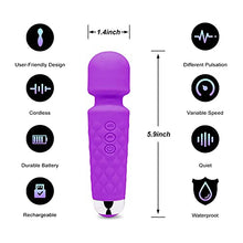 Load image into Gallery viewer, YINGEVB Vibrator Wand, Adult Sex Toys G Spot Vibrators, 20 Patterns &amp; 8 Speeds Clit Vibrator Quiet &amp; Small Female Adult Toys for Her Pleasure-Purple
