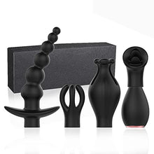 Load image into Gallery viewer, G-spot Massage Vibrator 10 Vibration Modes Clitoral Stimulation Backyard Massage Adult Sex Toys 5 Pcs Set for Couples Play(Black)
