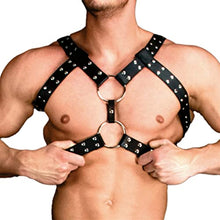 Load image into Gallery viewer, CAOMIAN Gay PU Leather Body Harness Erotic Men BDSM Bondage Sexy Lingerie Club Shoulder Straps Cosplay Costumes Gothic Belt Fetish Wear (Color : Style3, Size : One Size)
