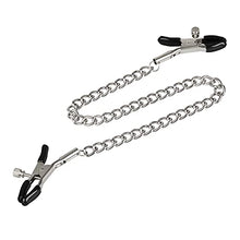 Load image into Gallery viewer, EIS Nipple Clamps - Soft Rubber Breast Clips, Restraint, Bondage, Nipple Play, Role-Playing, BDSM - Adjustable Clamps with Metal Chain
