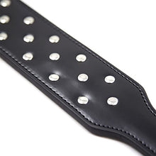 Load image into Gallery viewer, VENESUN Studded Spanking Paddle for Adult BDSM, 14.8in Faux Leather Sex Toys Paddles for Bondage Role Play
