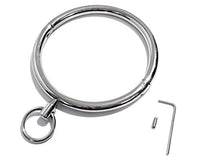 KUB Stainless Steel Fantasy Medieval Locking Ring Adult Bondage Choker Neck Collar Slave with Allen Drive Key - Size: 14.5