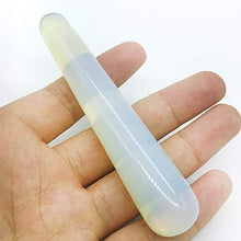 Load image into Gallery viewer, DingSheng 4&quot; Natural Quartz Crystal Massage Wand Crystal GuaSha Massage Tool Relaxing Reiki Healing Stone Body Chakra Face Massage Acupuncture Therapy (Opal)
