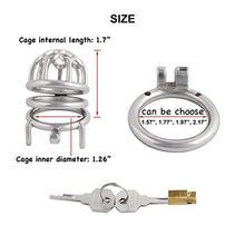 Load image into Gallery viewer, Jefisry Men&#39;s Chastity Device Stainless Steel Chastities Cage Lock for Men J0250 50mm
