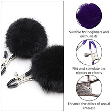 Load image into Gallery viewer, Healifty 2 Pairs Breast Nipple Clamps Clip Pompom Ball Nipple Shield Fur Ball Women Nipple Rings for Women Female Couple Party Favors Supplies
