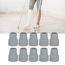 Load image into Gallery viewer, Walking Cane Tip,10pcs Rubber Crutch Tip Set Professional Portable Gray Walking Cane Tip Accessory Rubber Crutch Tips for Elderly 0.7 Inch
