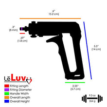 Load image into Gallery viewer, LeLuv Vibrating Penis Pump Maxi Purple Handle Plus Vacuum Gauge Bundle with Soft Black TPR Seal &amp; 4 Sizes of Constriction Rings 9 inch x 2.125 inch Cylinder
