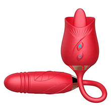 Load image into Gallery viewer, Premium Silicone Female Rose Sex Stimulator - Female Rose Sex Sucker Vibrator Sex Toys, Rose Adult Toys, G-Spot Vibrator Dildo Clitoral Nipple Stimulator for Women (red)
