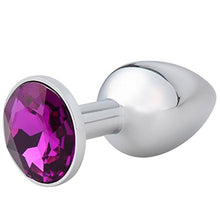 Load image into Gallery viewer, SGirl Metal-Plated Jeweled Anal Plug Butt Kit Couple Sex Pleasure Adult Games Toy (Purple)
