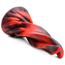 Load image into Gallery viewer, CREATURE COCKS Hell Kiss Twisted Tongues Silicone Dildo for Men, Women, &amp; Couples. Strong Suction Base Phthalate-Free Premium Red &amp; Black Silicone Twisted Tongues Dildo. 1 Piece, Red.
