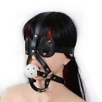 PU Mouth Plug Hollow White Fun Panda Eye mask Mouth Clip Blindfold Head Set Binding Mouth Restraint Bondage Adult Sexy Toys