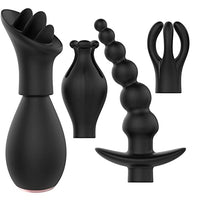 G-spot Massage Vibrator 10 Vibration Modes Clitoral Stimulation Backyard Massage Adult Sex Toys 5 Pcs Set for Couples Play(Black)