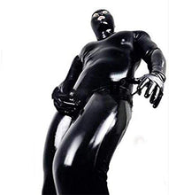 Load image into Gallery viewer, BERMEL Men&#39;s Sexy Chastity Zentai Leather Straitjacket Stage Catsuit Slave Toys Toys for Men Nose Open Bodysuit Jumpsuit Black (M)
