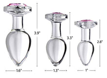 Load image into Gallery viewer, Pink Gem Glass Anal Plug - Medium
