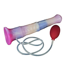 Load image into Gallery viewer, 11 Inch Soft Multi Color Artificial Horse Dildo Squirting Dildo Flexible Color Mixed with Strong Suction (Purple+White)
