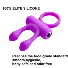 Load image into Gallery viewer, YEEMEEL Vibrating Cock Ring Stimulate Penis Silicone Vibrating Rabbit Cock Ring Penis Ring Delay Ring Penis Ring Great Sex Toy for Men and Couples (Purple)
