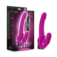 Blush Temptasia - Estella - Strapless Silicone Dildo with Powerful 10 Function Waterproof Vibrating Bullet, Sex Toy for Women, Sex Toy for Adults - Pink