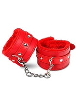 Load image into Gallery viewer, Red Fluffy Handcuffs Sex Adults - Red Sex Handcuffs Fluffy - Adjustable BDSM Fluffy Handcuffs - Fluffy Wrist Handcuffs
