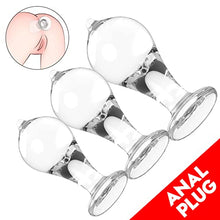 Load image into Gallery viewer, Fantasy Lover 3 Pcs 3 Size Crystal Anal Butt Plugs Mushroom Shaped Training Set Sex Toys Unisex Sex Gifts Things for Beginners Couples Large/Medium/Small
