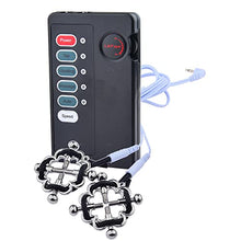 Load image into Gallery viewer, MONEYN Electric Shock Nipple Clamps, Adjustable Nipple Clips, Breasts Massage Electric Nipple Clamps, Nipple Jewelry Non Piercing for Ladies Own Use and Flirting with Couples (Black)
