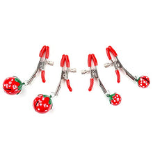 Load image into Gallery viewer, 1 Pair Cute Strawberry Nipple Clamps Decorative Nipple Clamps with Bells Nipple Clips for Women Pleasure Adult Sexual Toys for Couples (Small Bell)
