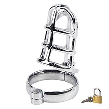 Load image into Gallery viewer, FST Cock Cage Male Chastity Device Steel Metal Silver Locked Cage Sex Toy for Men, Lock and Key Included
