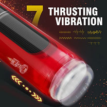 Load image into Gallery viewer, Thrusting Male Masturbator Cup, Waterproof Automatic Male Sex Toy with 7 Telescopic &amp; Vibrations Adult Toy for Men with Realistic 3D Pocket Pussy Sleeve Red
