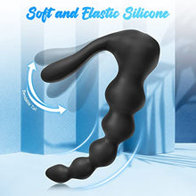 Load image into Gallery viewer, Vibrating Anal Beads Butt Plug, Waterproof Remote Control Beaded Prostate Massager, Graduated Design Anal Sex Toy, Discreet Wearable Anal Vibrator Flexible Silicone 10 Vibration Modes, Men and Women
