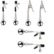 Load image into Gallery viewer, Fotrsta Adjustable Weight Metal Nipple Clamps for Men Women,Non-Piercing Metal Stimulator Nipple Clips,Nipple Clamps (D)
