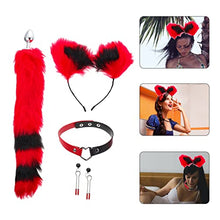 Load image into Gallery viewer, FOMIYES Fox Tail Cosplay Costume Set BDSM Game Toys Set include Bell Nipple Ring Clamp Plush Ear Headband Choker Butt Plug Flirting Breast Clip Vibrator Anal Plug
