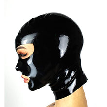 Load image into Gallery viewer, Latex Hood Mask Women&#39;s Rubber Full Face Party Mask with with Big Eyes Nose and Mouth Zipped Latex Mask (S, 0.6mm-zipper)
