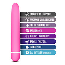 Load image into Gallery viewer, Blush Rose Luxuriate - 7 Inch Slim Classic Personal Massage Wand - Smooth Satiny Feel Multi-Speed Vibrator - IPX7 Waterproof Quiet Strong - Sex Toy For Women She Her - Pink
