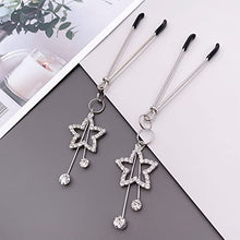 Load image into Gallery viewer, alievoke Rhinestone Pendant Nipple Clamps, Adjustable Breast Nipple Clamps for Sex Pleasure, Nipple Shield Nipple Clamps Jewelry Rhinestone Pendant (A)
