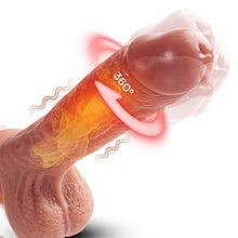 Load image into Gallery viewer, Realistic Thrusting Dildo Vibrator with 360 Rotation and Heating, Telescopic Vibrating Dildos for G-Spot Anal Play, Automatic Silicone Penis Sex Toy for Woman Couples with Suction Cup 8.5 * 1.5Inch
