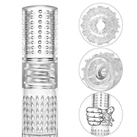 Male Masturbators Cup Crystal Vagina Sleeve Male Masturbation Stroker Transparent Spiral Textured Tunnel Pocket Pussy Adult Sex Toys for Men (Normal)