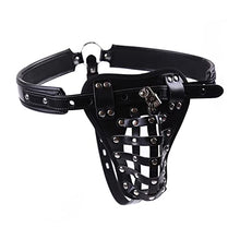 Load image into Gallery viewer, FHBWQY Leather Men&#39;s Chastity Belt Penis Lock Cage Adult Fun SM Alternative Toy Leather Chastity Pants
