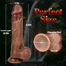 Load image into Gallery viewer, 8.5&#39;&#39; Thrusting Dildo G Spot Vibrator, Heated Realistic Dildo with 5 Powerful Telescopic &amp; 10 Vibrating Modes Clitoral Anal Stimulator Rechargeable Silicone Penis Sex Toy for Women Couple Brown
