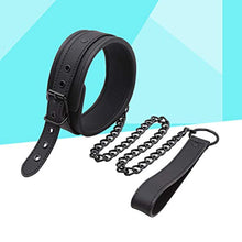 Load image into Gallery viewer, Amosfun Leather Leash Choker Neck Bondage Bed Sexy Harness Restraints for Couples Lovers Black
