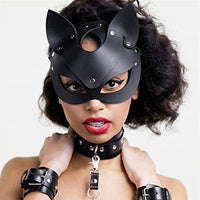 LYWBYXGS BDSM Eye Mask Sex Bondage Adult Game Couples Leather Harness Mask for Women Men Cosplay Masquerade Carnival Party Mask 9 Style (Color : Black mask)