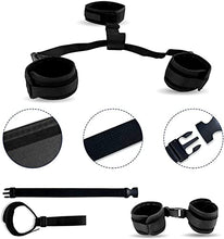 Load image into Gallery viewer, Couples Bed Restraints Sex Queen Bed Sex Handcuffs Adjustable Tied Down Wrist and Ankle Sex Cuffs On Bed Restraints Spreader Sex Chains Kinky Soft Nylon Straps Women Submissive Kit Sweatshirt
