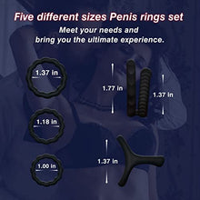 Load image into Gallery viewer, New Pc5 Silicone Penis Ring Combo Set, Enhance Erection Fun, Soft Silicone Penis Ring, Elasticity, Make Penis Longer, Harder, Longer Lasting Adult Sex Toys and Games.
