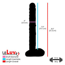 Load image into Gallery viewer, LeLuv Dildo 8 inch Glass Veiny Shaft with Amber Balls Bundle with Premium Padded Pouch
