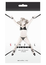 Load image into Gallery viewer, NS Novelties Sinful Black Bed Restraint Straps
