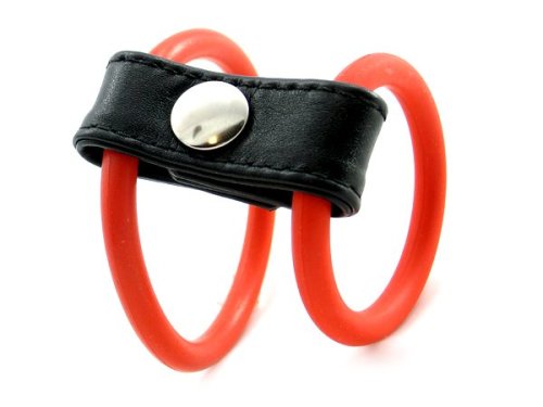 Heart 2 Heart Cock Ring Double Ringer Nitrile, Red