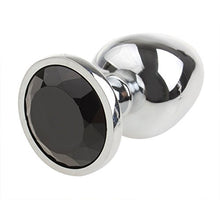 Load image into Gallery viewer, CCHW Stainless Steel Jeweled Butt Anal Plugs Sex Love Games Anus Plug for Beginners Lover - Black (Small)
