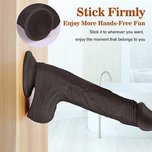 Load image into Gallery viewer, 8.5 Inch Thrusting Realistic Dildo for Women with 3 Telescopic Speeds 9 Vibration Modes Independently Remote Control, Vibrator for G Spot Clitoral Anal Stimulation Huge Penis Adult Sex Toy (Black)
