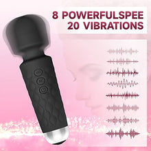 Load image into Gallery viewer, Vibrator for Women, Sex Toys, 2023 New Rechargeable Vibrator Wand Adult Sex Toys &amp; Games, Waterproof Personal Wand Massager for Women, 20 Vibration Modes and 8 Speed Female Sex Toys, Black
