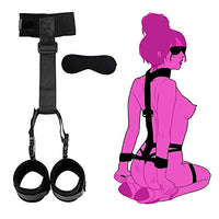 Door Sex Swing Sling for Couples Adult Six Harness Swivel Ropes Slings for Adult Bedroom Love Hanging Fetish Doorway Belt with Handles Games black003