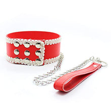 Load image into Gallery viewer, with White lace Collar with Traction Chain Role-Playing Props Couple Hotel Game Props (red)
