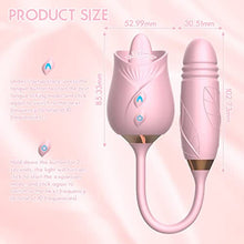 Load image into Gallery viewer, Rose Sex Toy Vibrator for Women Clitoral Stimulator Tongue Licking Thrusting G Spot Dildo Vibrator with 9 Modes, Rose Adult Sex Toys Games, Clitoris Nipple Licker for Women Man Couple Pink, 1.0 Count
